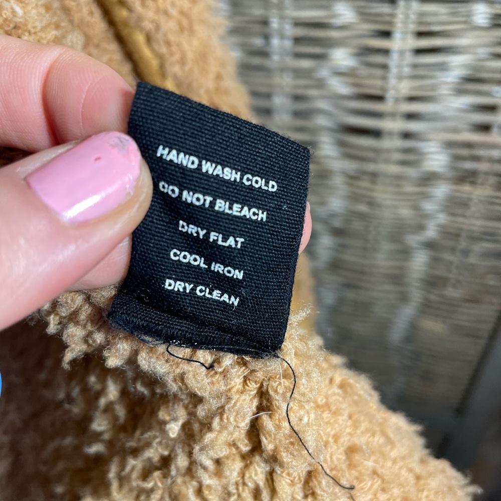 Monrow Wool Camel Teddy Jacket - size S - Picture 9 of 11